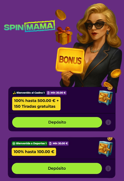 Spinmama bono de bienvenida con código promocional